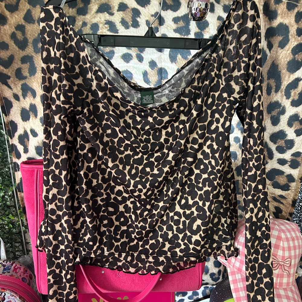 Leopard Print Long Sleeve Top + Matching skirt